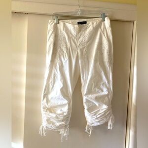 Embroidered and embellished capris